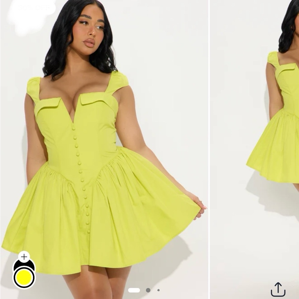 Fashion Nova Vibrant Yellow Mini Dress